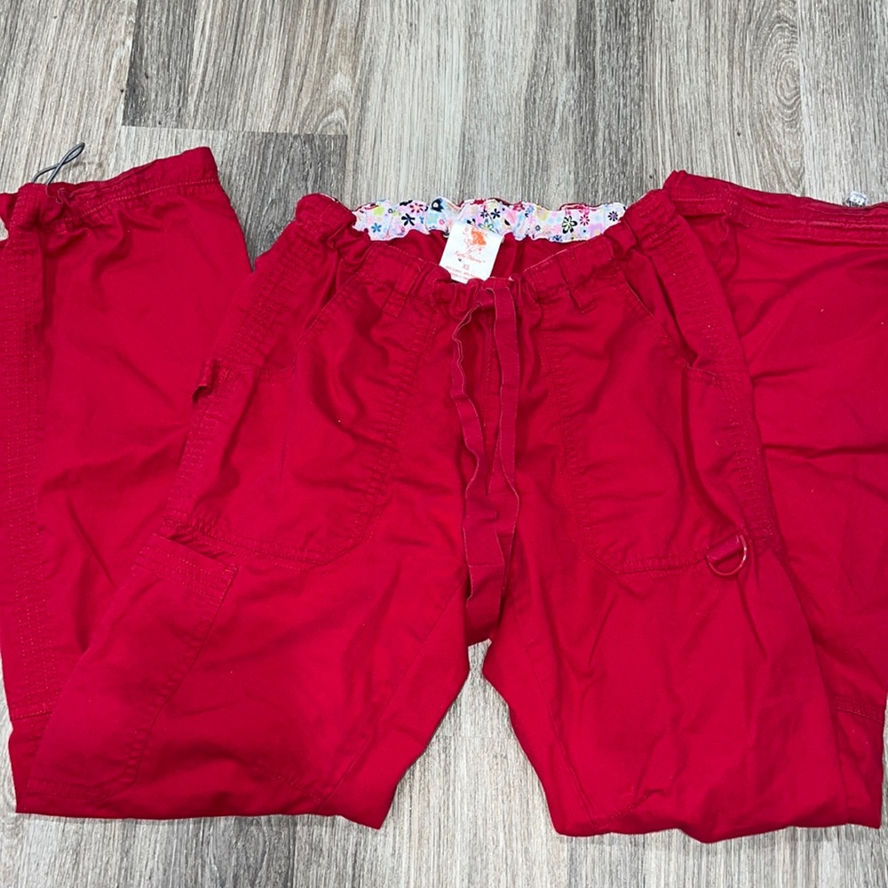KOI XS scrub bottoms : RED